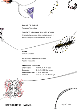 bachelor thesis contact mechanics in msc adams