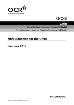 Latin Mark Schemes for the Units January 2010