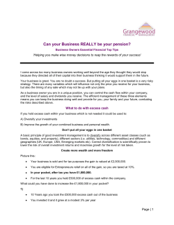 Can your Business REALLY be your pension?