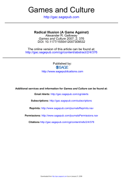 Games and Culture - Digital Arts @ BGSU