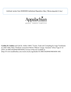 Tracks, Trails And Trampling By Large Vertebrates In A