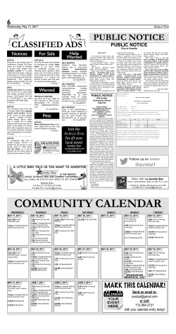 Classifieds - The Aurelia Star