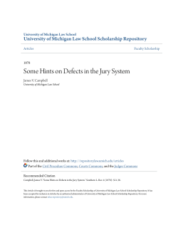 Some Hints on Defects in the Jury System