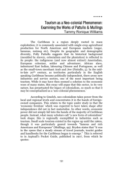 Tourism as a Neo-colonial Phenomenon: Examining the Works of