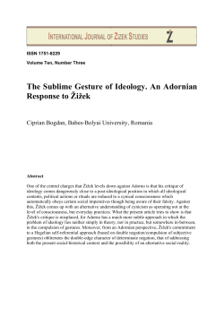 The Sublime Gesture of Ideology. An Adornian Response to Žižek