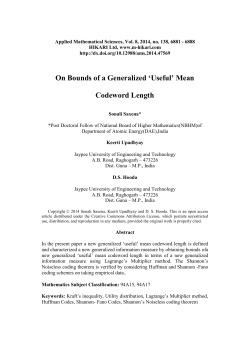 On Bounds of a Generalized `Useful` Mean Codeword