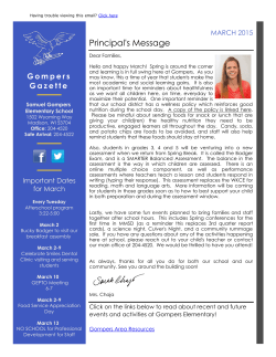 Principal`s Message - Samuel Gompers Elementary School