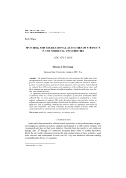 SPORTING AND RECREATIONAL ACTIVITIES OF STUDENTS IN