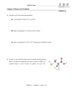 Chapter 6 Homework Problems CHEM 1A