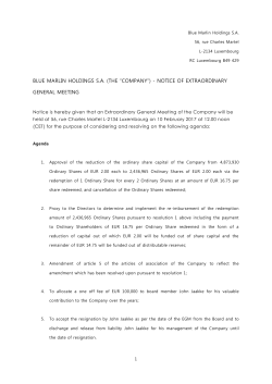 Notice EGM 10 February 2017