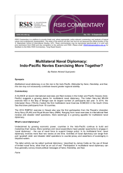 Multilateral Naval Diplomacy: Indo-Pacific Navies Exercising