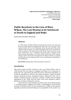 Public reactions to the case of Mary Wilson, the last woman to be