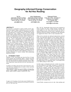 Geography-informed Energy Conservation for Ad Hoc Routing