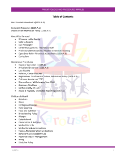 Parent policies and procedures Manuel