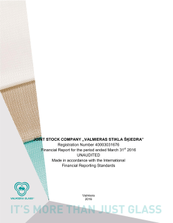 JOINT STOCK COMPANY &bdquo;VALMIERAS STIKLA