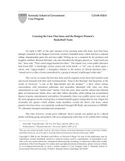 Don Imus and the Rutgers Women`s Basketball Team