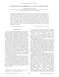Molecular effects in the ionization of N2, O2, and F2 by intense laser