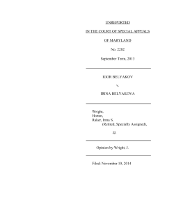 UNREPORTED IN THE COURT OF SPECIAL APPEALS OF