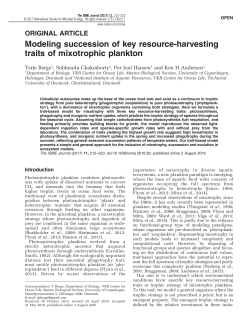 Modeling succession of key resource-harvesting traits of