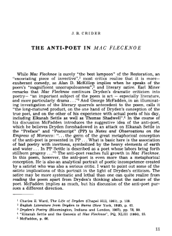 THE ANTI-POET IN MAC FLECKNOE