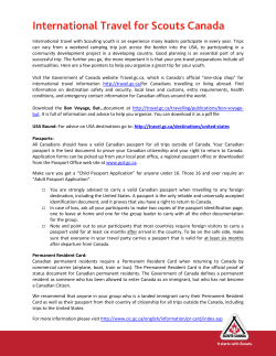 International Travel for Scouts Canada