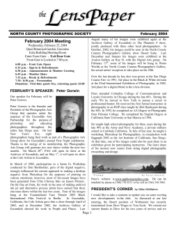 February 2004 Meeting - North County Photographic Society