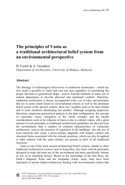 The principles of Vastu as a traditional architectural