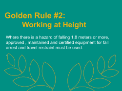 Golden Rule #2: Working at Heights