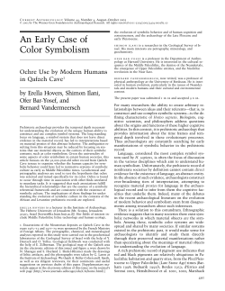 An Early Case Of Color Symbolism Ochre Use By Modern Humans