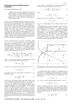 Enhanced maximum likelihood face recognition