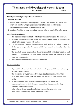 The stages and Physiology of Normal Labour