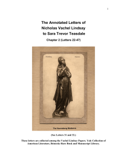 The Annotated Letters of Nicholas Vachel Lindsay to Sara Trevor