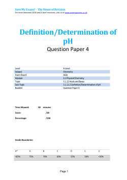 Definition/Determination of pH