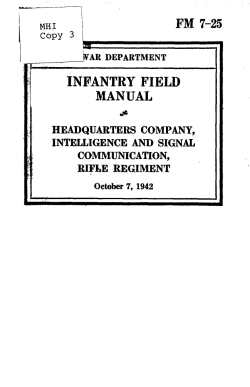 fm 7-25 infantry field manual headquarters company, intelligence