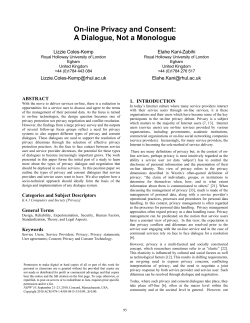 On-line privacy and consent: a dialogue, not a monologue