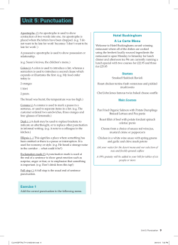 Unit 5: Punctuation