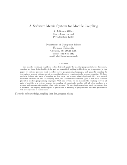 A Software Metric System for Module Coupling