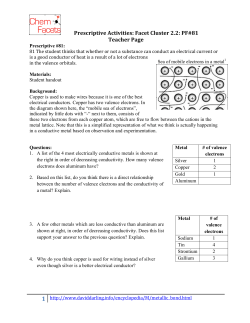 FC 2.2 PA 81 Electrical conductors and valence electrons Teacher