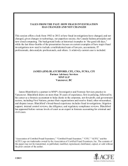 TALES FROM THE PAST - Association of Certified Fraud Examiners