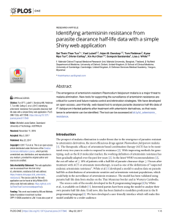 Identifying artemisinin resistance from parasite clearance half