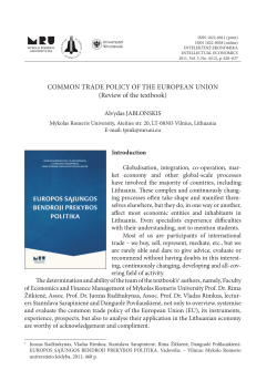 COMMON TRADE POLICY OF THE EUROPEAN UNION