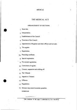 the medical act - Medical Council of Jamaica