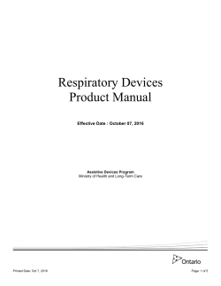 Respiratory Devices Product Manual