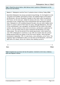Robespierre: Hero or Villain?