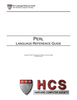 Perl Language Reference Guide