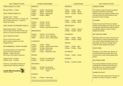 Monday 12Noon - 1.00pm TABLE TENNIS (UNDER