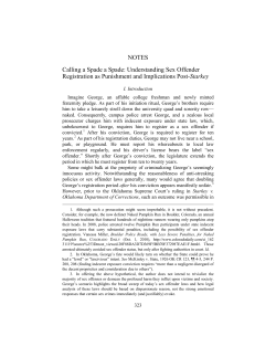 Understanding Sex Offender Registration as Punishment and