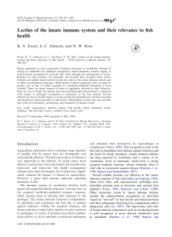 Lectins of the innate immune system and their relevance to fish health