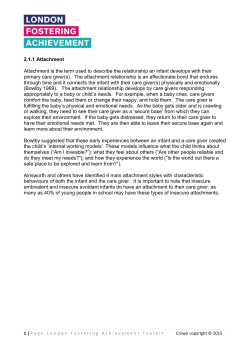 2.1.1 Attachment Attachment is the term used to describe the