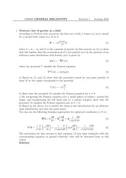 763695S GENERAL RELATIVITY Exercise 1 Autumn 2016